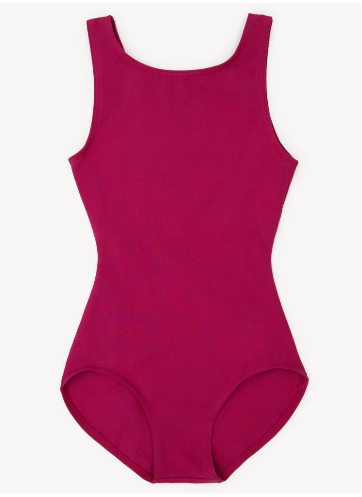 High Neck Tank Leotard- color Mulberry