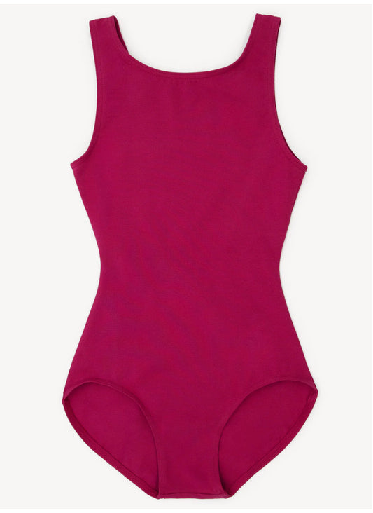 High Neck Tank Leotard- color Mulberry