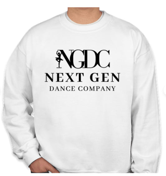 Gildan Midweight 50/50 Crewneck Sweatshirt-White/Black