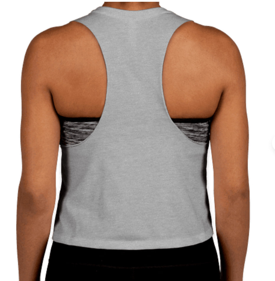 Bella+Canva Women’s Racerback Crop Tank Top-Grey