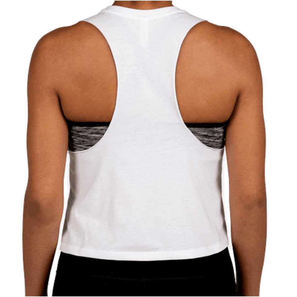 Bella+Canvas Women’s Racerback Crop Tank Top-White