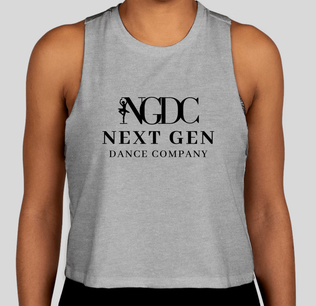 Bella Canvas Crop Tank-Grey/Blk