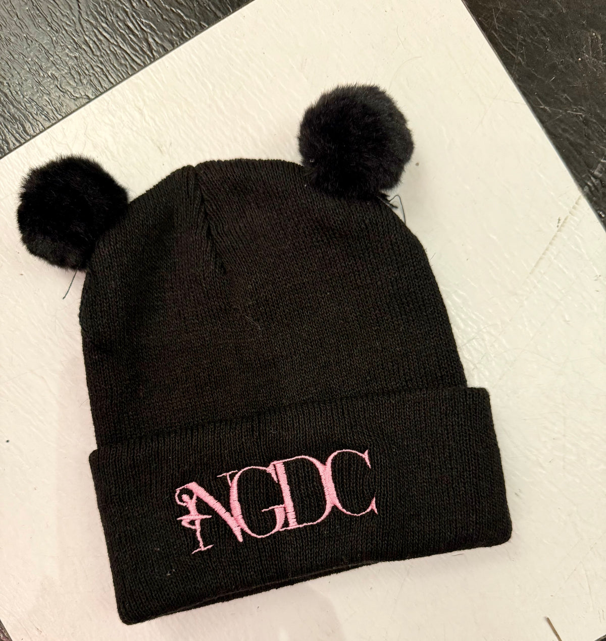 Kids 2 Pom Black Hat