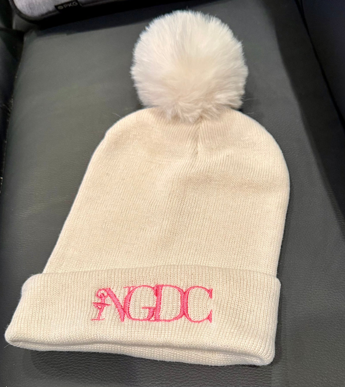 White Pom Stocking Hat