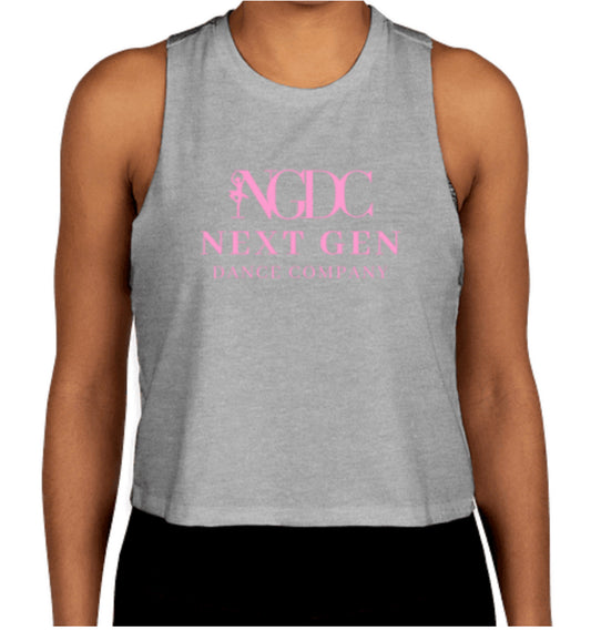 Bella+Canva Women’s Racerback Crop Tank Top-Grey