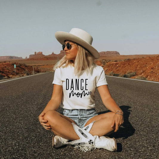 Dance Mom Heart Graphic T-Shirt White