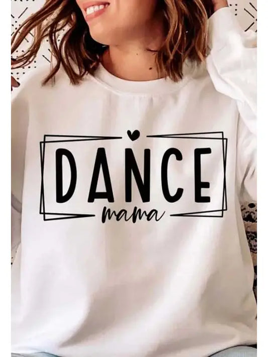 Dance Mama Rectangle White Sweatshirt