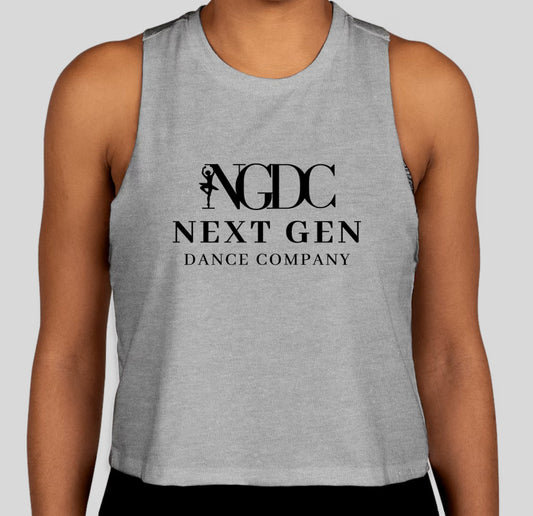 Bella Canvas Crop Tank-Grey/Blk