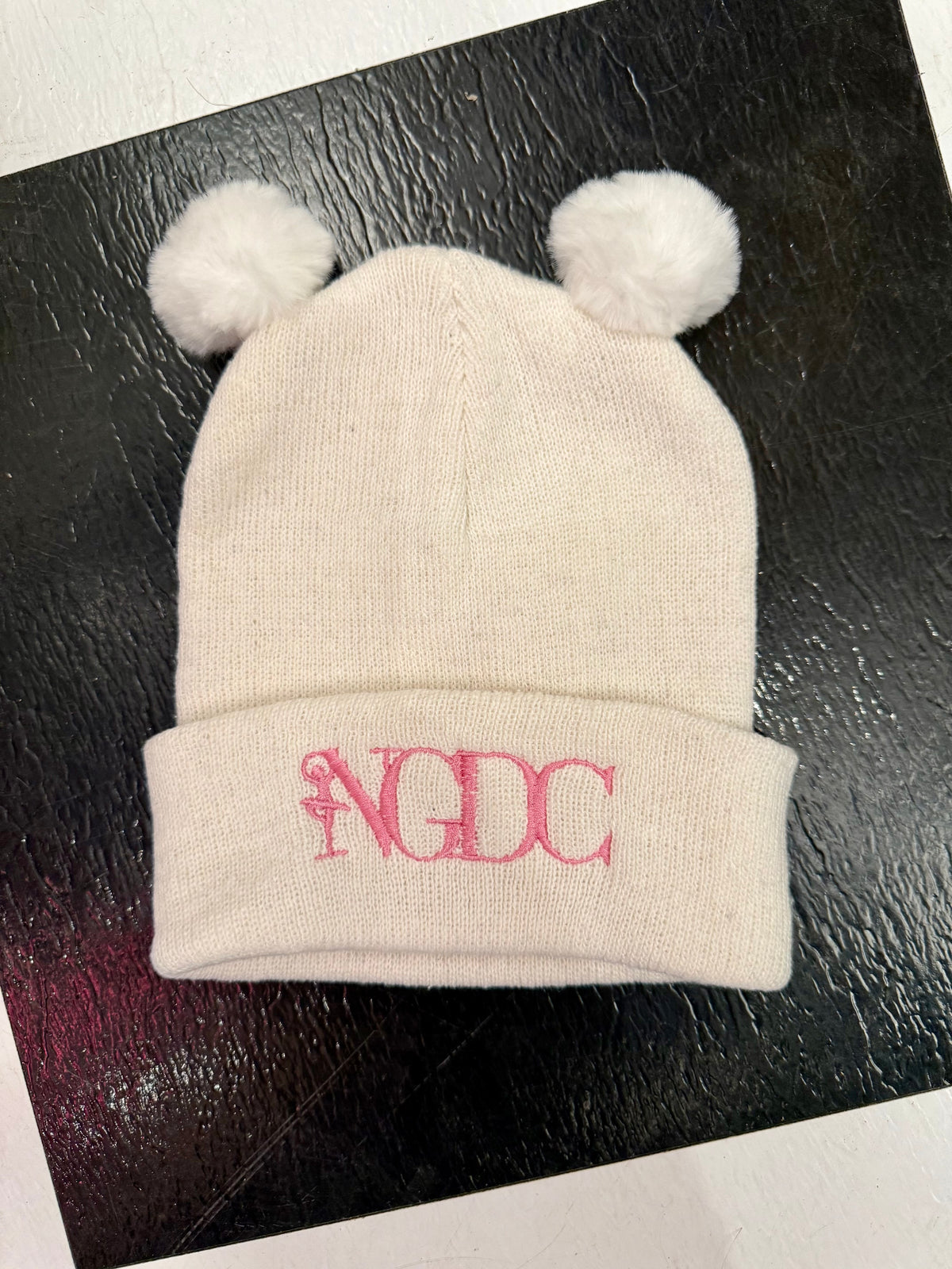 Kids 2 Pom Hat (White)