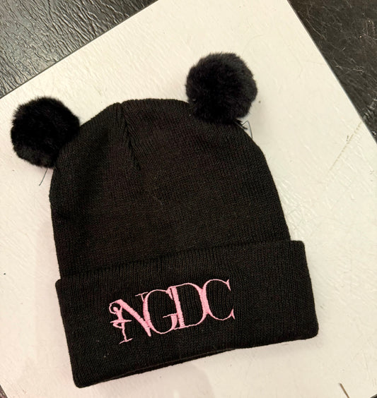 Kids 2 Pom Black Hat