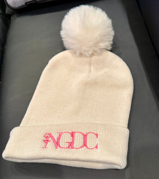 White Pom Stocking Hat