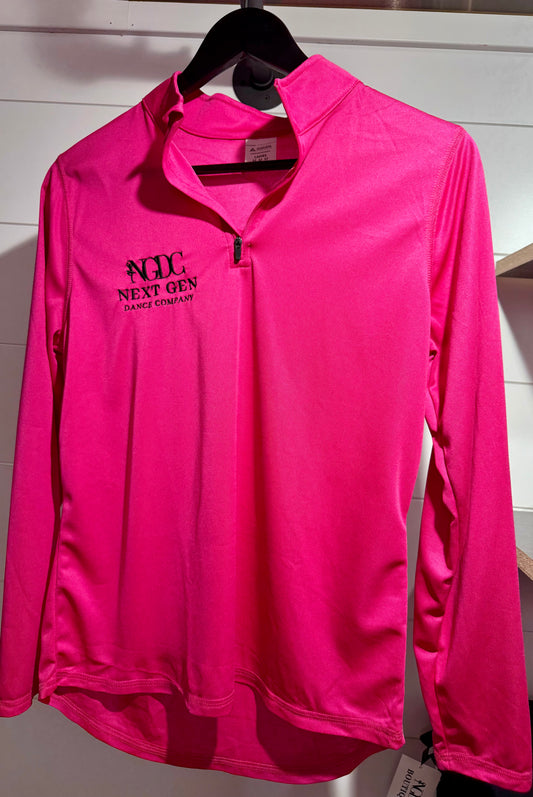 Quarter Zip Pink Ladies Lightweight Pullover